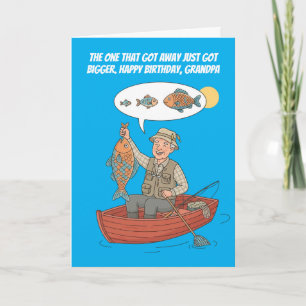 Tarjeta Feliz cumpleaños divertido para abuelo pescador!