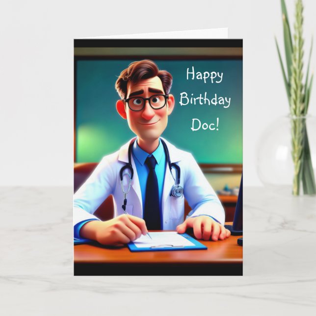 Tarjeta Feliz cumpleaños Doc (Anverso)