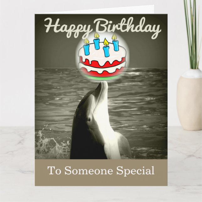 Tarjeta Feliz cumpleaños Dolphin Art Card (Anverso)