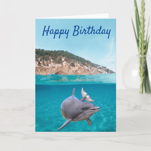Tarjeta Feliz cumpleaños Dolphin Lover (Anverso)
