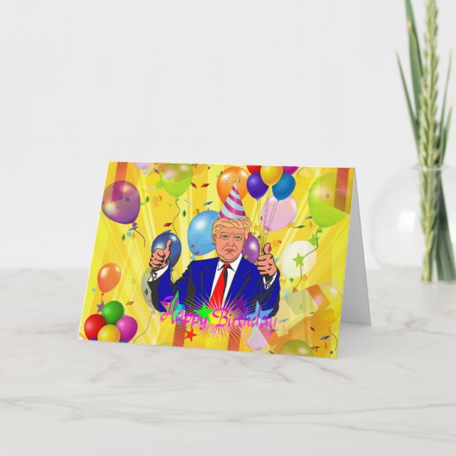 Tarjeta feliz cumpleaños donald trump (Anverso)