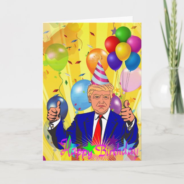 Tarjeta feliz cumpleaños donald trump (Anverso)