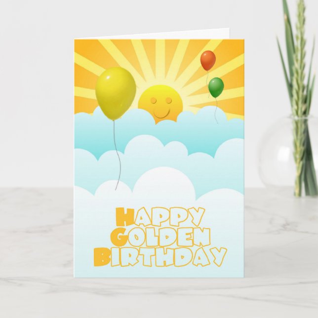 Tarjeta Feliz cumpleaños dorado (Anverso)
