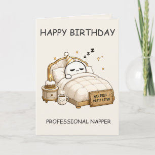 Tarjeta Feliz Cumpleaños Dormilón Profesional – Divertido
