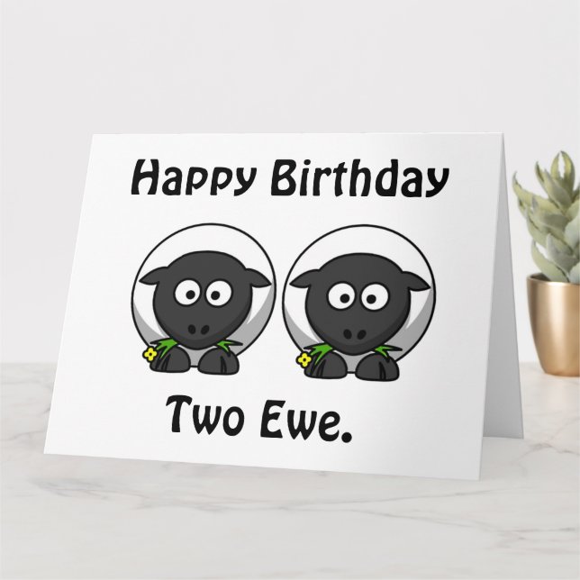 Tarjeta Feliz Cumpleaños Dos A Tu Personalizado (Planta pequeña)