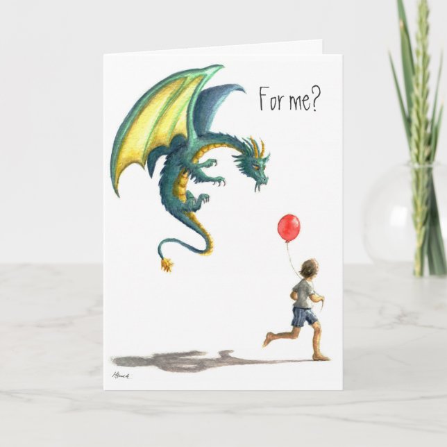 Tarjeta Feliz cumpleaños Dragon (Anverso)