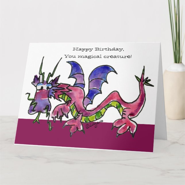Tarjeta Feliz cumpleaños Dragon Beth Friend Card (Anverso)