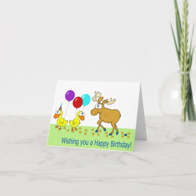 Tarjeta Feliz cumpleaños Duck Duck Moose (Anverso)