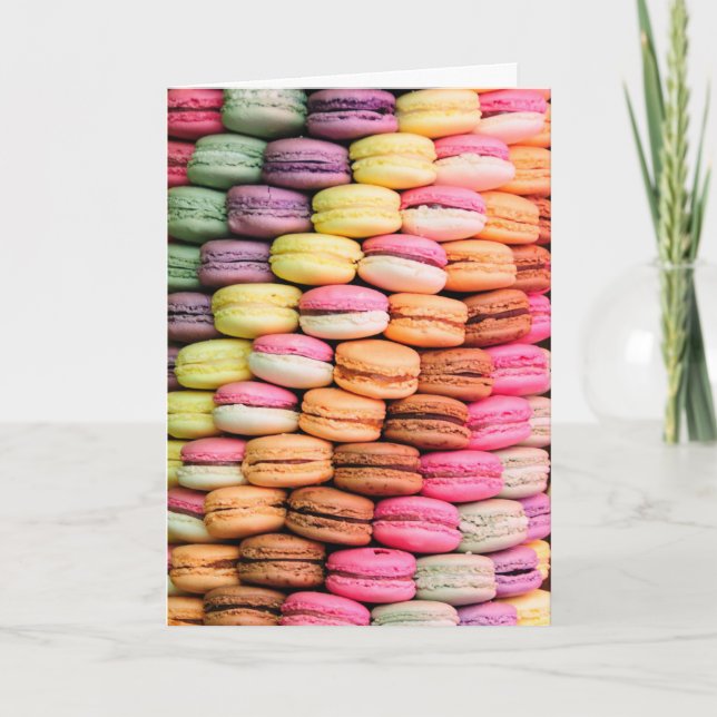 Tarjeta Feliz cumpleaños dulce de Macarons (Anverso)