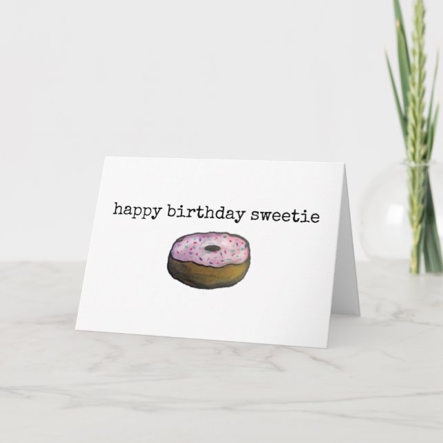 Tarjeta Feliz cumpleaños, dulce dulce dulce de bollo (Anverso)