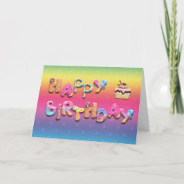 Tarjeta Feliz cumpleaños dulces tratamientos para el Perso