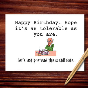 Tarjeta Feliz cumpleaños edición apenas tolerable