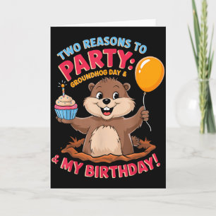 Tarjeta Feliz Cumpleaños el Día de la Marmota 2025 Cumplea