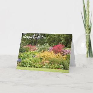 Tarjeta Feliz cumpleaños: el jardín de flores escocés