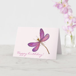 Tarjeta ¡Feliz cumpleaños! Elegante Dragonfly púrpura