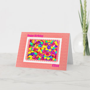 Tarjeta Feliz cumpleaños Elise Peachy Pink