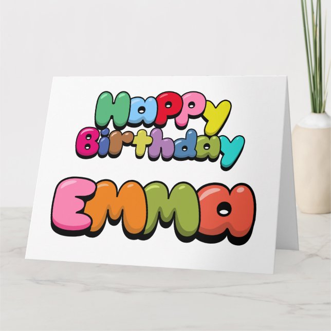 Tarjeta Feliz cumpleaños, Emma (Anverso)
