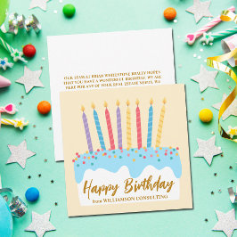 Tarjeta Feliz Cumpleaños Empresarial Lindo Personalizado