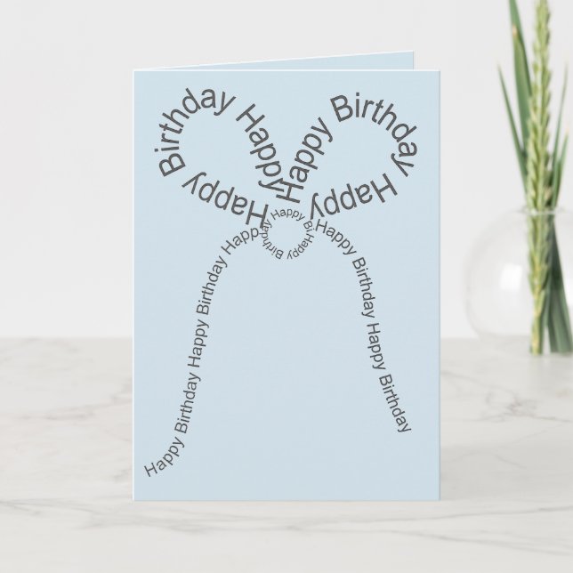 Tarjeta Feliz cumpleaños en azul (Anverso)
