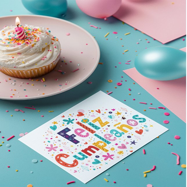 Tarjeta Feliz cumpleaños en español (Happy Birthday in Spanish Card)
