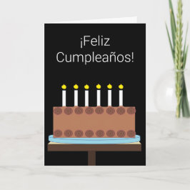 Tarjeta Feliz cumpleaños en español: Black Blank