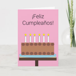 Tarjeta Feliz cumpleaños en español: Pink Blank