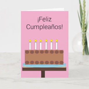 Tarjeta Feliz cumpleaños en español: Pink Blank