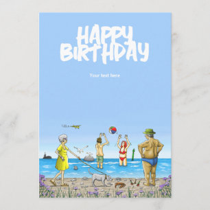 Tarjeta Feliz Cumpleaños en la Playa