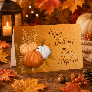 Tarjeta Feliz cumpleaños en la temporada de otoño a mi sob