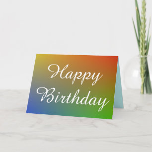 Tarjeta Feliz cumpleaños en la textura del arco iris