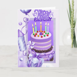 Tarjeta Feliz cumpleaños en Lavender