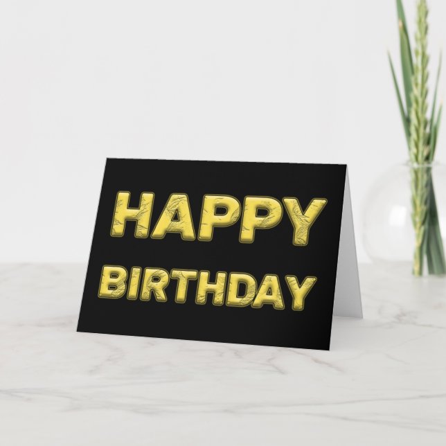 Tarjeta ¡Feliz cumpleaños en oro! (Anverso)