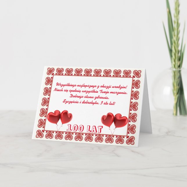 Tarjeta Feliz cumpleaños en polaco (Anverso)