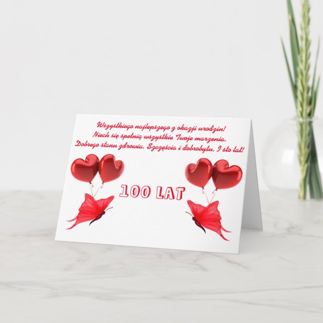 Tarjeta Feliz cumpleaños en polaco (Anverso)