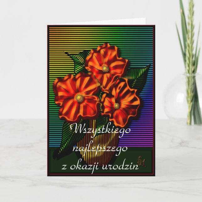 Tarjeta Feliz cumpleaños en polaco (Anverso)