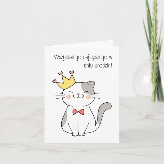 Tarjeta Feliz cumpleaños en polaco, Polish  (Anverso)