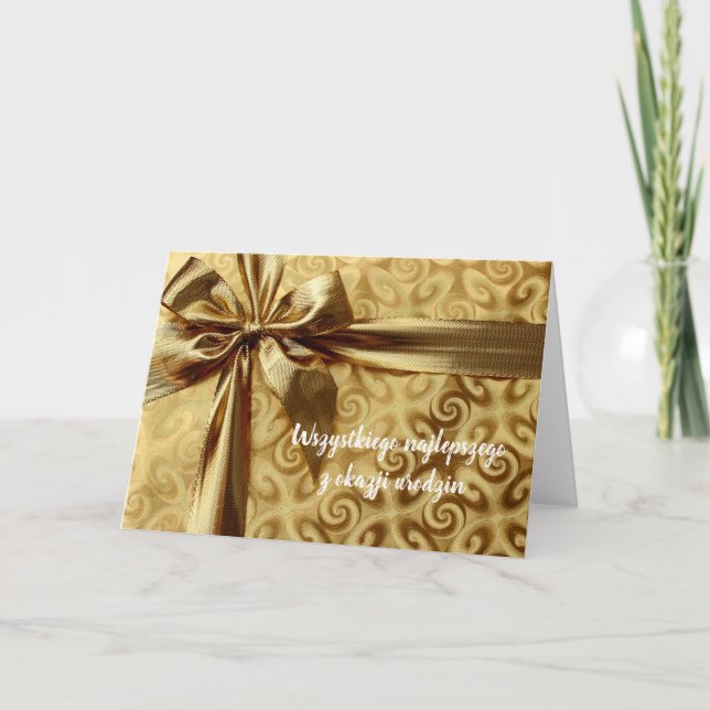 Tarjeta Feliz cumpleaños en regalo polaco (Anverso)