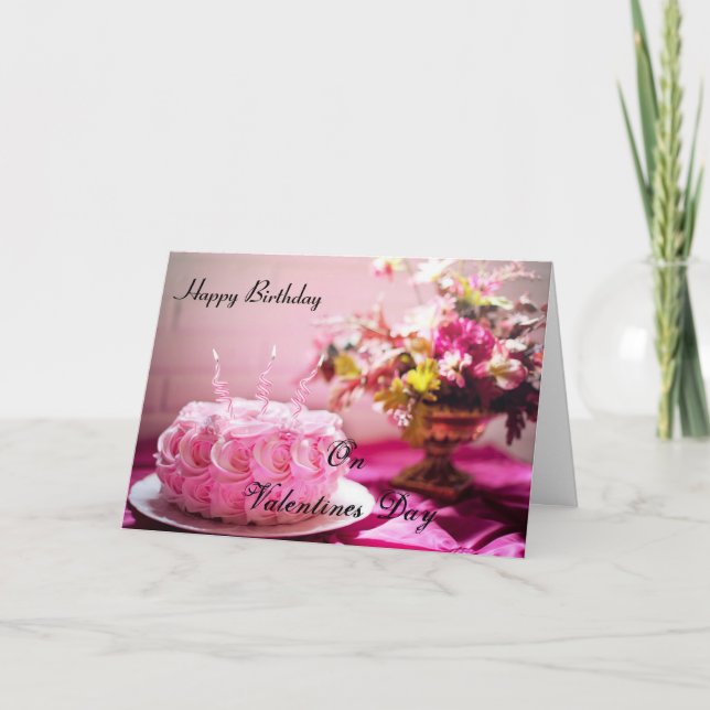 Tarjeta Feliz cumpleaños, en San Valentín (Anverso)