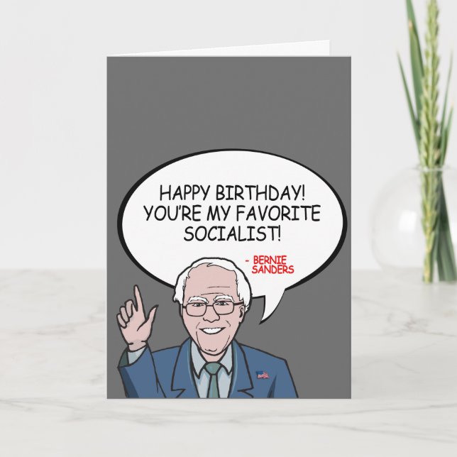 Tarjeta Feliz cumpleaños, eres mi socialista favorito (Anverso)