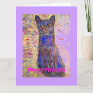 Tarjeta feliz cumpleaños eres un gato genial