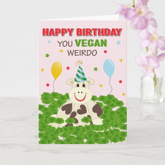 Tarjeta Feliz Cumpleaños Eres una Rara Vegana (Orquídea)