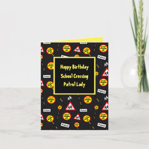Tarjeta Feliz cumpleaños, escuela que cruza Patrulla