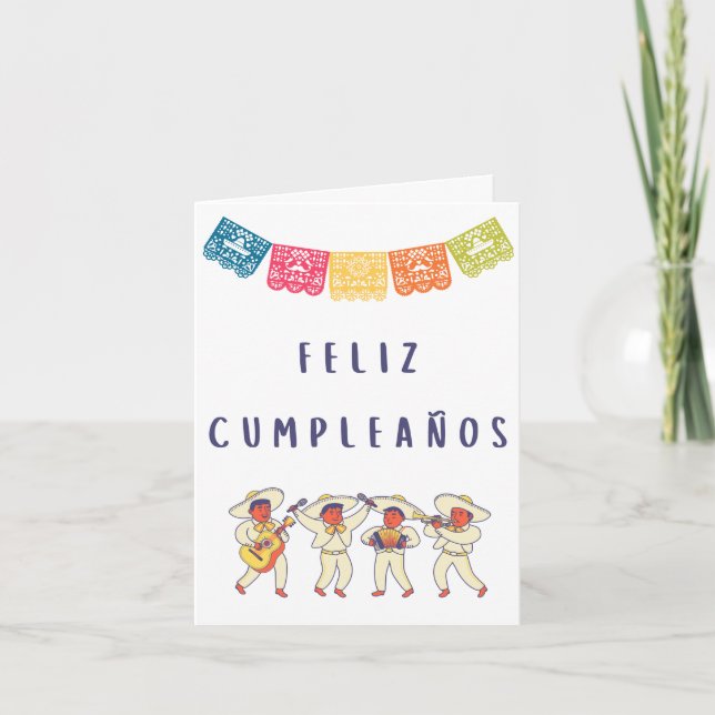 Tarjeta Feliz cumpleaños español (Anverso)