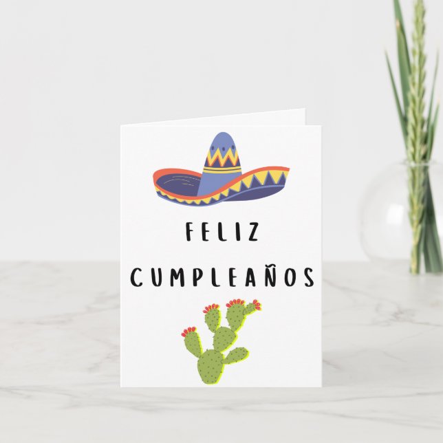 Tarjeta Feliz cumpleaños español (Anverso)
