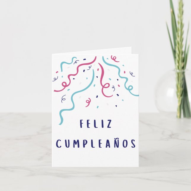 Tarjeta Feliz cumpleaños español (Anverso)