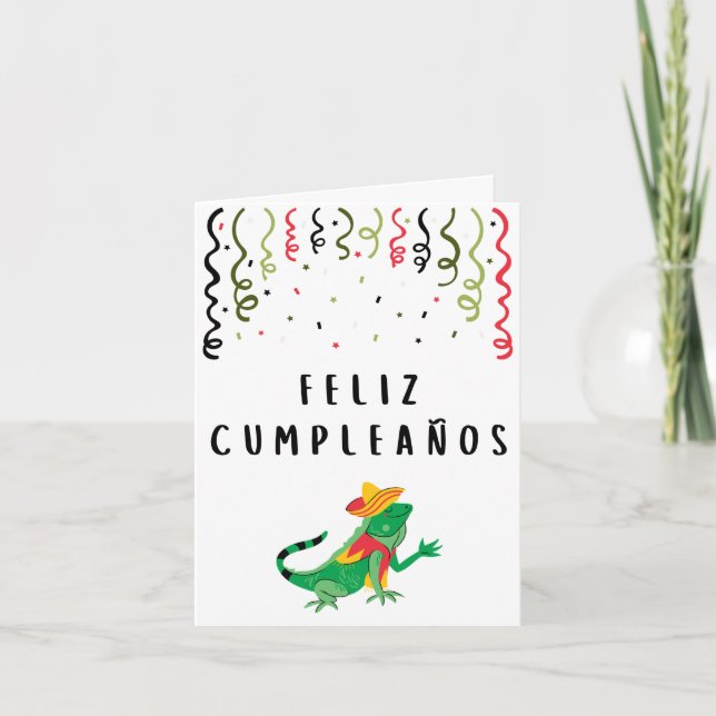 Tarjeta Feliz cumpleaños español (Anverso)