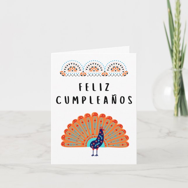 Tarjeta Feliz cumpleaños español (Anverso)
