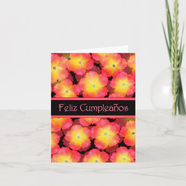 Tarjeta Feliz cumpleaños español con blanco dentro (Anverso)