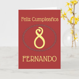Tarjeta Feliz cumpleaños español personalizado