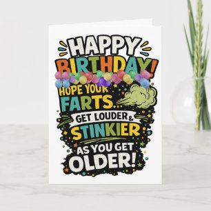 Tarjeta Feliz Cumpleaños Espero Que Tus Pedos Sean Más Fue